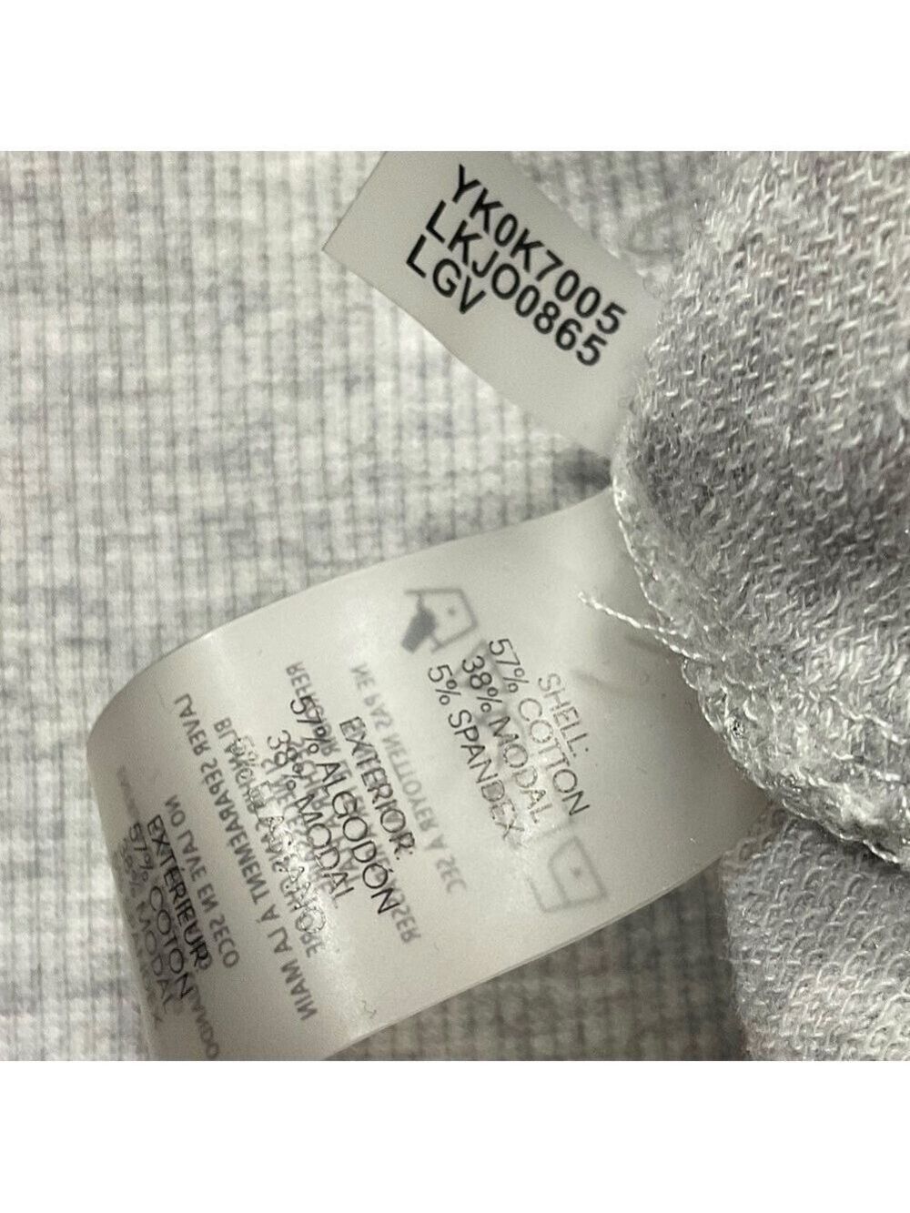 Karl Lagerfeld Paris Large Foiled Metallic Hoodie Light Heather silver - Picture 9 of 11